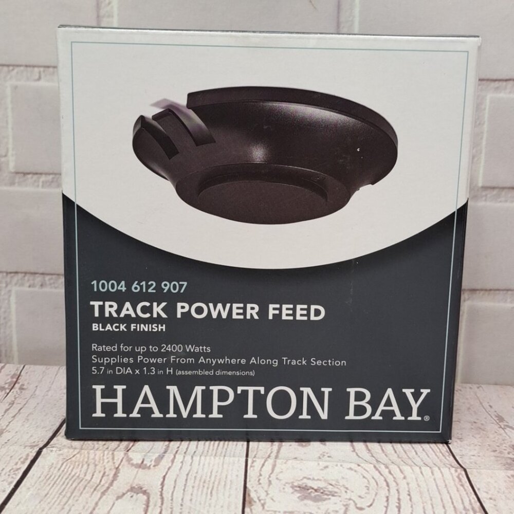 Hampton Bay Track Lighting Linear Floating Power‎ Feed Connector 2400W Black